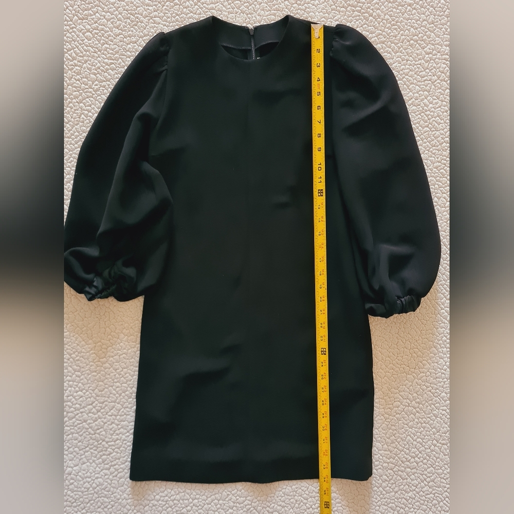 VVB VICTORIA BECKHAM Blouson Sleeve Crepe Shift Dress Black IT 38 US 2 Org $495 - Picture 14 of 14